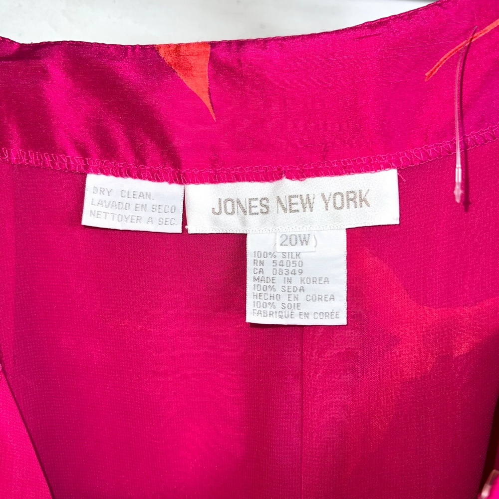 🚫SOLD! •NWT|•JONES NEW YORK•| 100% Silk Pink Orange Hibiscus Floral Skirt - Picture 11 of 14